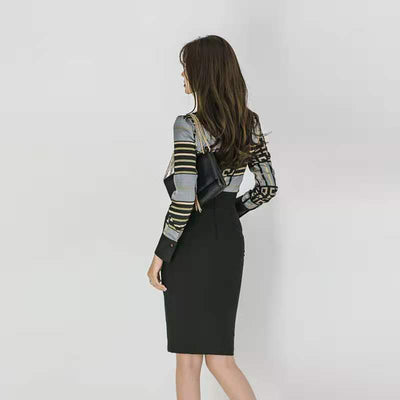 Blusa Elegante con Estampado de Moño y Cintura Alta - Image 10