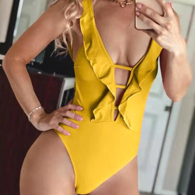 Traje de Baño Enterizo con Espalda Descubierta y Detalle de Encaje - Image 7
