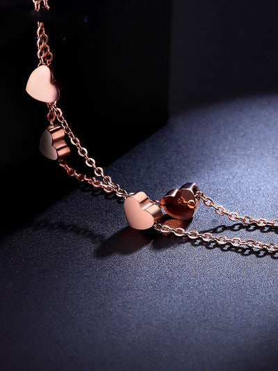 Pulsera de Acero Titanio Corazones Dobles para Mujer y Adolescente - Image 8