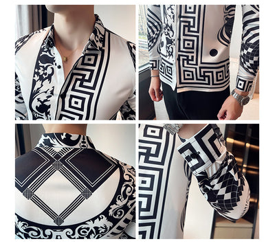 Camisa Manga Larga Estampada Slim Fit para Hombre - Image 22