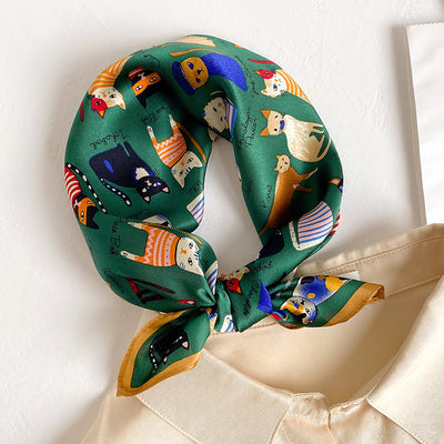 Pañuelo de Seda Cuadrado Versátil para Primavera y Otoño - Image 7