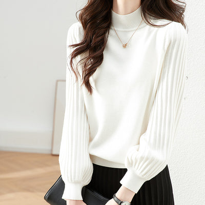 Suéter Cuello Alto Rayas Hundidas Ajustado Casual - Image 14