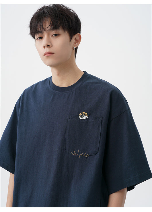 Camiseta de Algodón Puro con Diseño Bordado para Hombre - Image 19