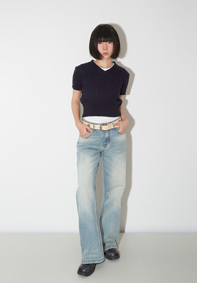 Pantalones Vaqueros de Pierna Ancha Cintura Alta para Mujer - Image 27