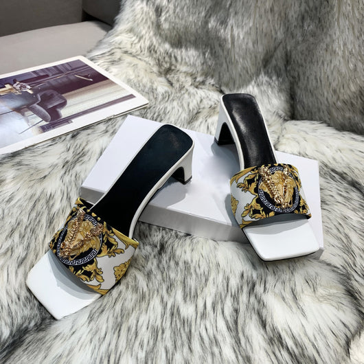 Pantuflas de Tacón Alto con Patrón de Cuero - Comodidad y Estilo - Image 7