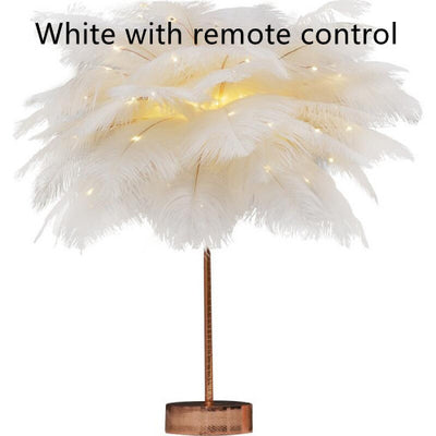 Lámpara de Escritorio Nórdica con Plumas - Luz Decorativa Moderna para Dormitorio - Image 21