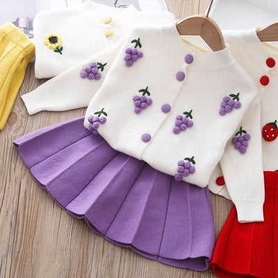 Conjunto de Dos Piezas: Cardigan Girasol y Falda a Juego - Image 2
