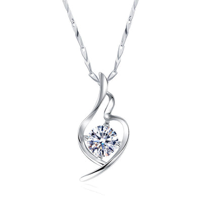 Collar de Plata 925 con Colgante Diamante - Joyería Coreana para Mujer - Image 4