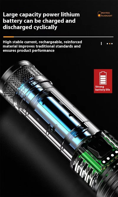 Linterna LED Recargable Profesional con Zoom Telescópico y Alcance Extendido - Image 12