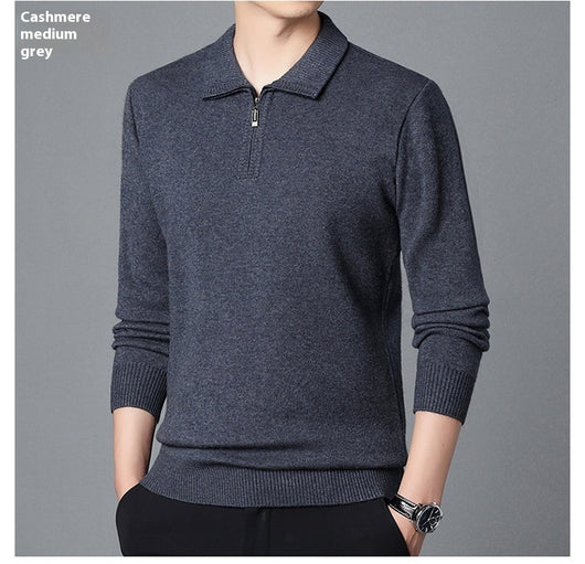 Suéter de Lana 100% Premium con Cuello Solapa - Manga Larga Tejida para Hombre - Image 27