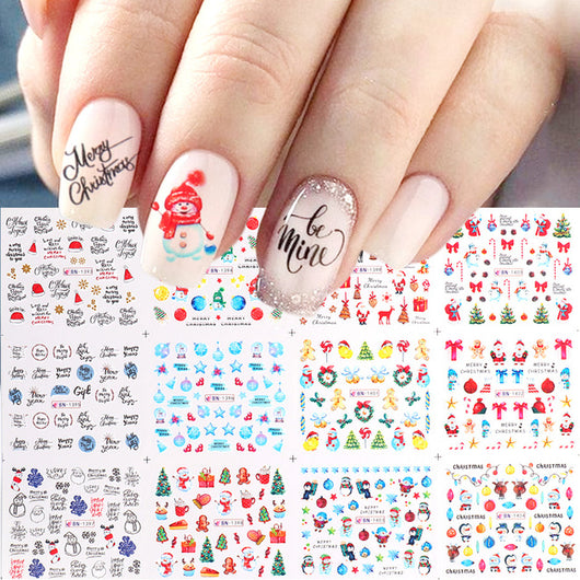 12 Pegatinas Navideñas para Uñas con Diseños de Animales Tiernos y Pluma Incluida - Image 9