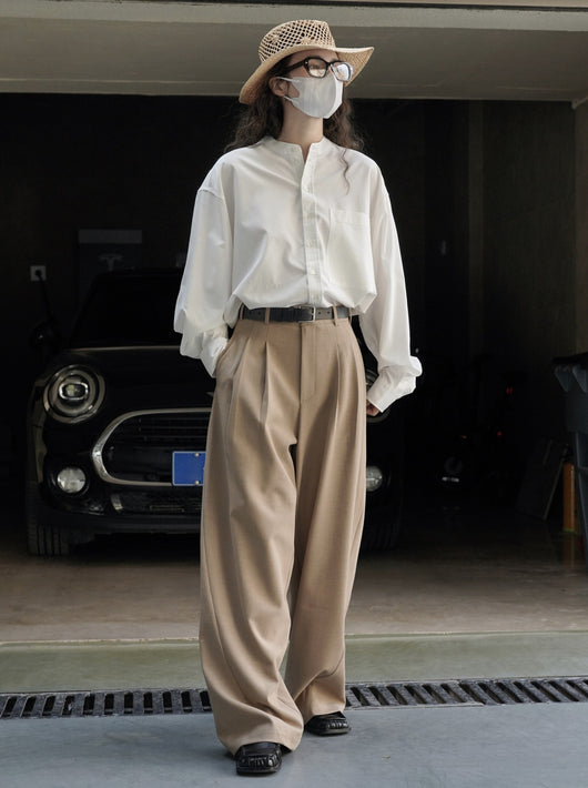 Pantalón Casual Holgado de Cintura Alta con Textura para Mujer - Image 27