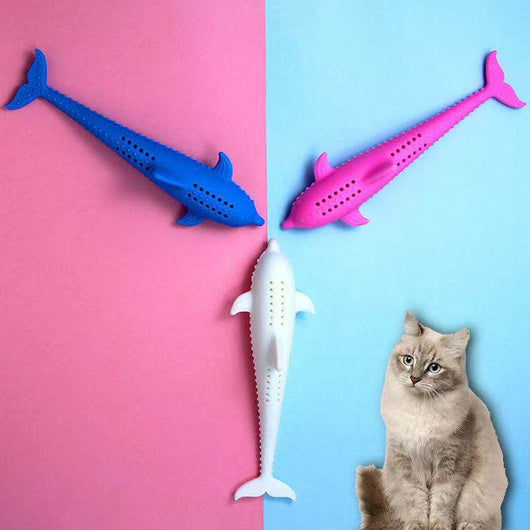 Juguete Cepillo Dental para Gatos - Mordedor de Silicona con Forma de Pez - Image 5
