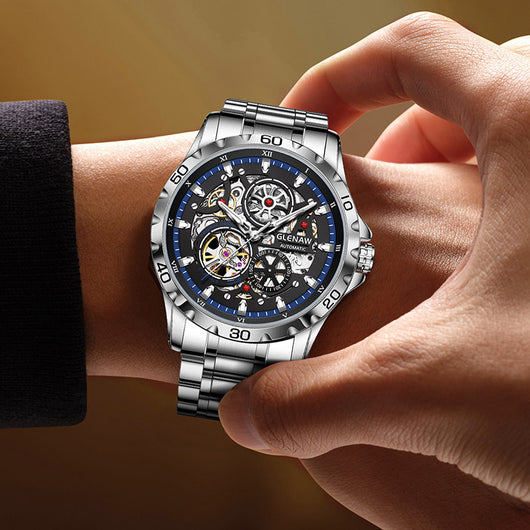 Reloj Automático Mecánico para Hombre con Esfera Luminosa Calada Doble Cara - Image 3