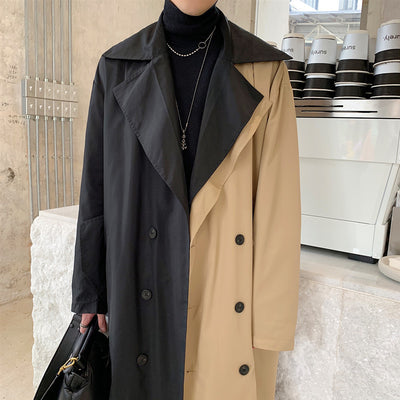 Cortavientos Largo con Doble Bottonadura y Bloques de Color Asimétrico Personalizado - Image 9