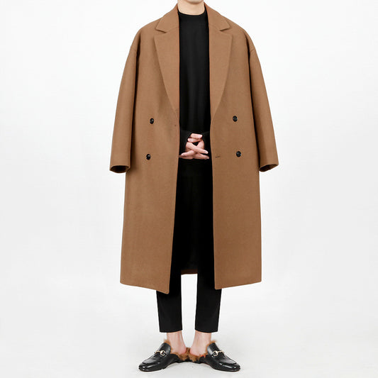 Abrigo Trench Coat de Lana Suelta y Cálida para Hombre - Estilo Moderno