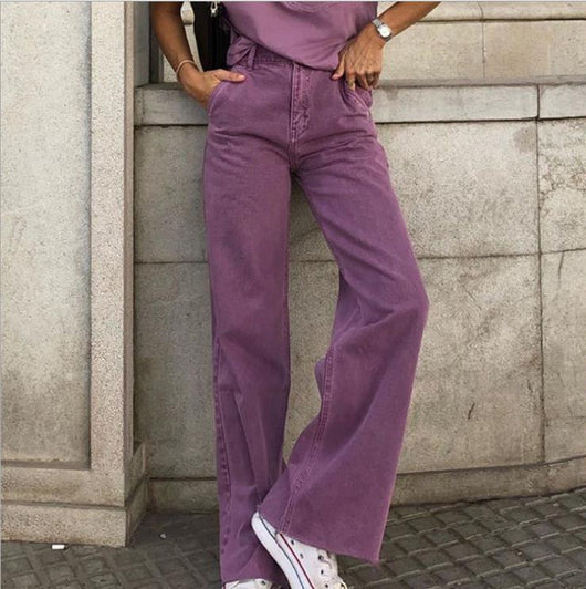 Jeans Anchos Acampanados de Tres Colores - Estilo Suelto y Moderno - Image 3