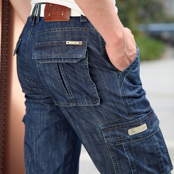 Pantalones de Trabajo Hombre Corte Recto Bolsillos Múltiples