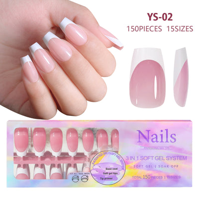 Uñas Postizas Estilo Francés Desmontables sin Marcas - Image 36