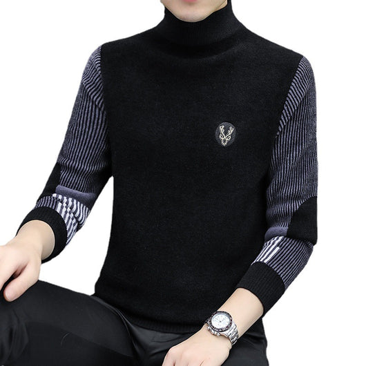 Suéter Tejido Grueso para Hombre con Cuello Medio Alto - Image 5