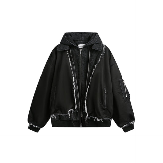 Chamarra Hoodie Retro Americana con Costura Industrial Reforzada