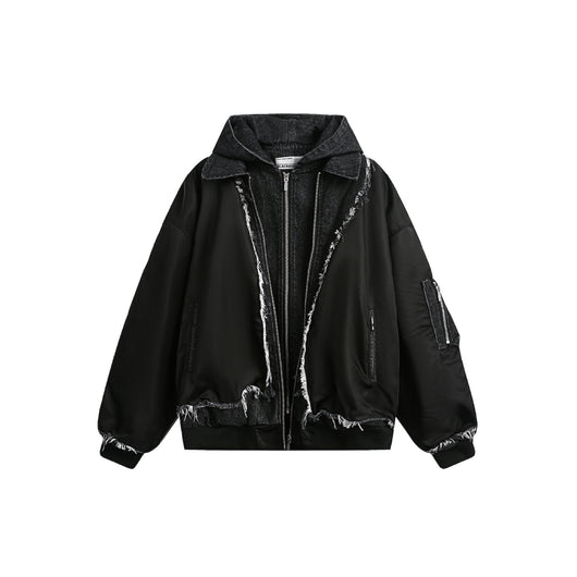 Chamarra Hoodie Retro Americana con Costura Industrial Reforzada