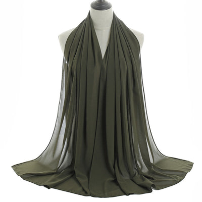 Hijab Chiffón Perlado Monocromático 70x180cm - Image 58