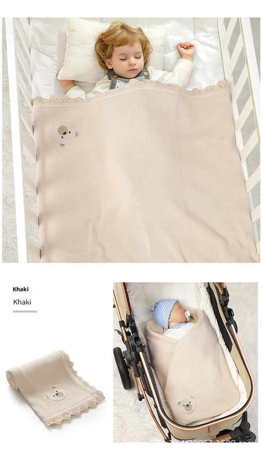 Manta Tejida Infantil con Bordado de Osito Adorable - Image 14