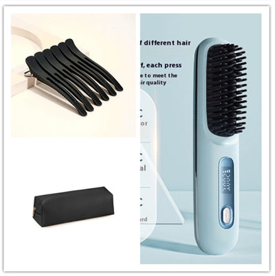 Plancha Alisadora 2 en 1 con Cepillo Alisador Inalámbrico de Calentamiento Rápido USB - Image 15