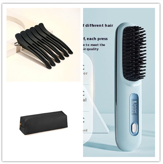 Plancha Alisadora 2 en 1 con Cepillo Alisador Inalámbrico de Calentamiento Rápido USB - Image 15