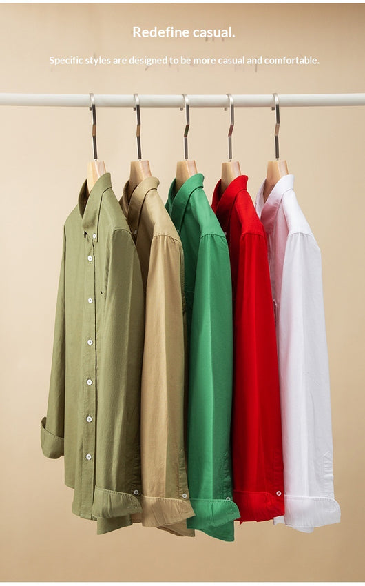 Camisa Oxford de Algodón Puro Transpirable para Hombre - Image 23