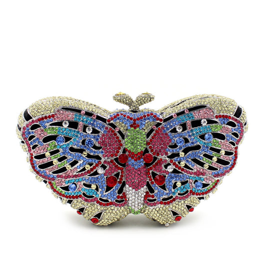 Cartera de Mano Artesanal con Mariposa de Diamantes - Image 10