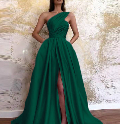 Vestido Largo Elegante con Hombro Descubierto y Abertura Lateral - Image 6