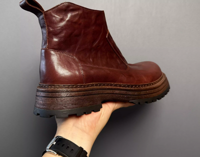 Bota Retro Chelsea de Trabajo Invierno Hombre Caña Media Estilo Británico - Image 3