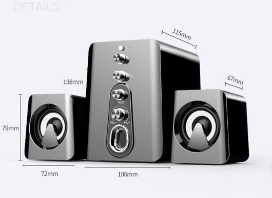 Parlante USB 2.1 Portátil con Subwoofer de Graves Profundos - Image 4