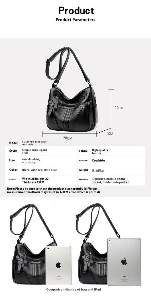 Bolso Mensajero de Cuero Genuino Estilo Minimalista - Image 10