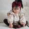 Enterizo Infantil de Manga Larga con Cuello de Muñeca Floral