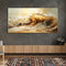 Cuadro Abstracto Pintura al Óleo Olas Amarillas Lienzo Decorativo sin Enmarcar