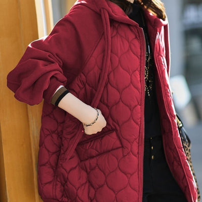 Abrigo Acolchado con Capucha - Chaqueta de Algodón Gruesa y Suelta para Mujer - Image 19