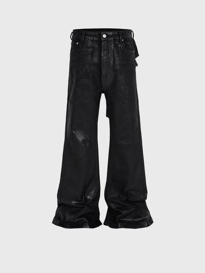 Pantalones Bootcut de Vinilo con Costuras Desgastadas - Image 4