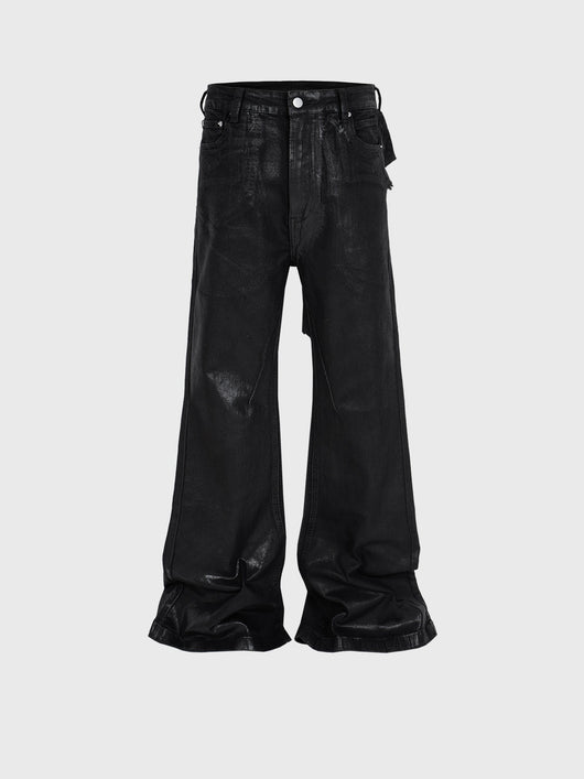 Pantalones Bootcut de Vinilo con Costuras Desgastadas - Image 4