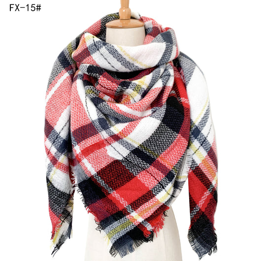 Bufanda Reversible a Cuadros Multicolor con Tacto Cachemira - Image 17