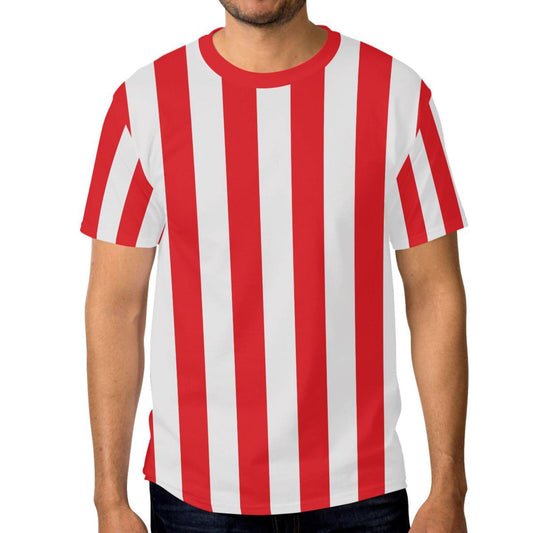 Playera Hombre Cuello Redondo Manga Corta Bloques de Color Estampado 3D