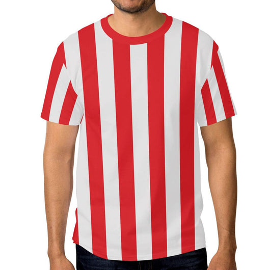 Playera Hombre Cuello Redondo Manga Corta Bloques de Color Estampado 3D