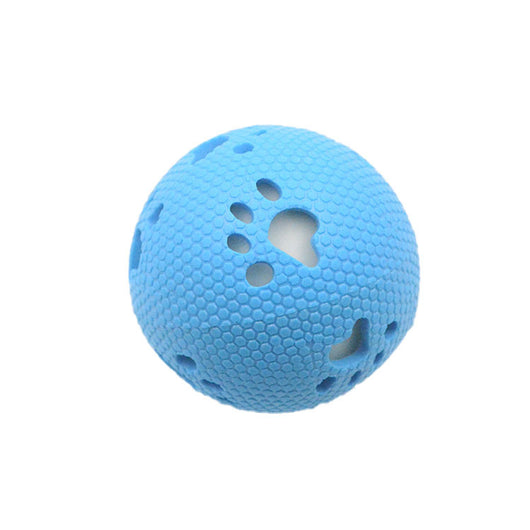 Green TPR hollow pet ball with honeycomb texture and paw print cutouts, designed for play. - Image 12