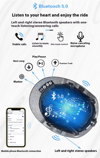 Casco Inteligente con Luces LED, Control de Voz y Conectividad Bluetooth - Image 12