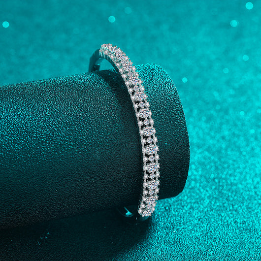 Pulsera de Moissanita Incrustada Efecto Estrellado para Mujer - Image 4
