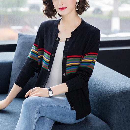 Cardigan Oversized Bloques de Color Tejido Ligero - Image 3