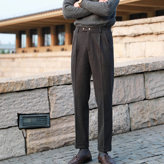 Pantalones de Traje Slim Fit para Hombre con Caída Relajada