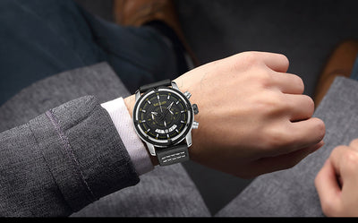 Reloj de Pulsera Multifuncional para Hombre con Correa de Cuero, Resistente al Agua y Esfera Grande - Image 5